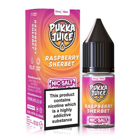 Raspberry Sherbet 10ml Nic Salt By Pukka Juice Pukka Juice