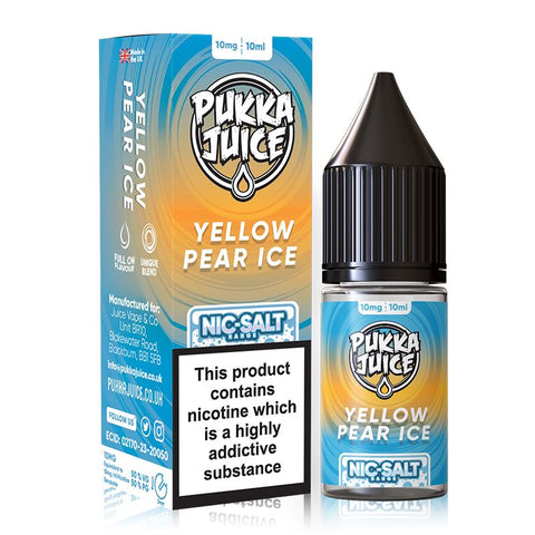 Yellow Pear Ice 10ml Nic Salt By Pukka Juice Pukka Juice