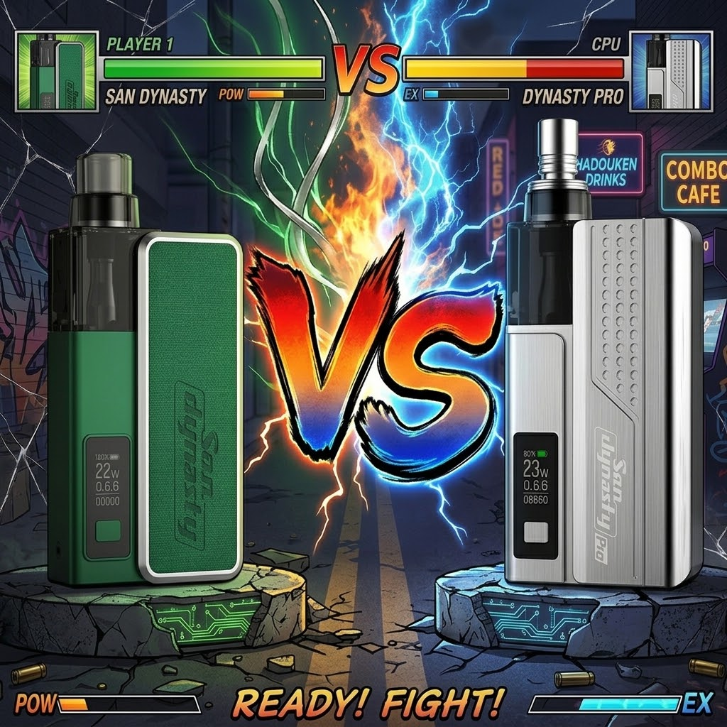 a gaming style image of the san dynasty vs the san dynasty pro