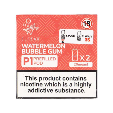 Mate500 P1 Prefilled Pods By Elf Bar Watermelon Bubblegum (out of date) Out of Date