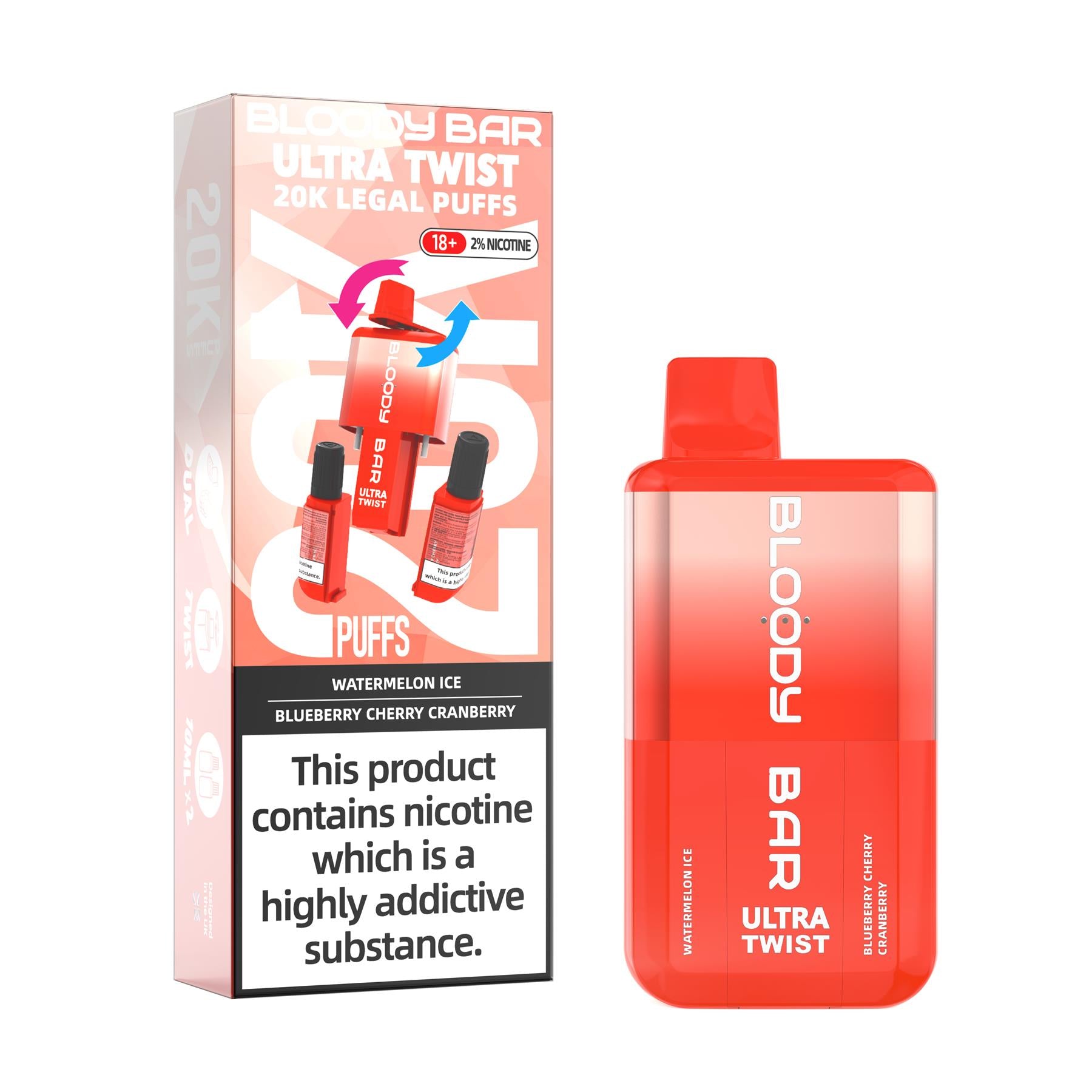 20k Puff Ultra Twist Disposable Vape Kit by Bloody Bar