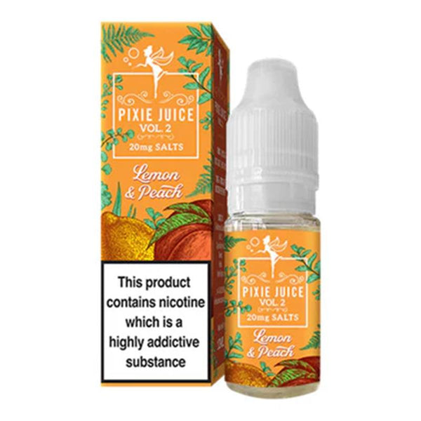 Lemon and Peach 10ml Nic Salt By Pixie Juice Vol 2