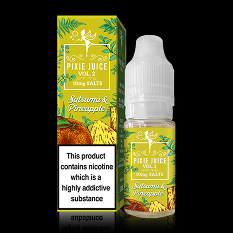 Satsuma and Pineapple 10ml Nic Salt By Pixie Juice Vol 2
