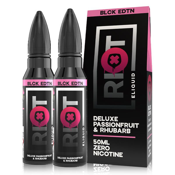 Deluxe Passionfruit and Rhubarb By Riot Squad BLCK EDTN Shortfill 2x50ml