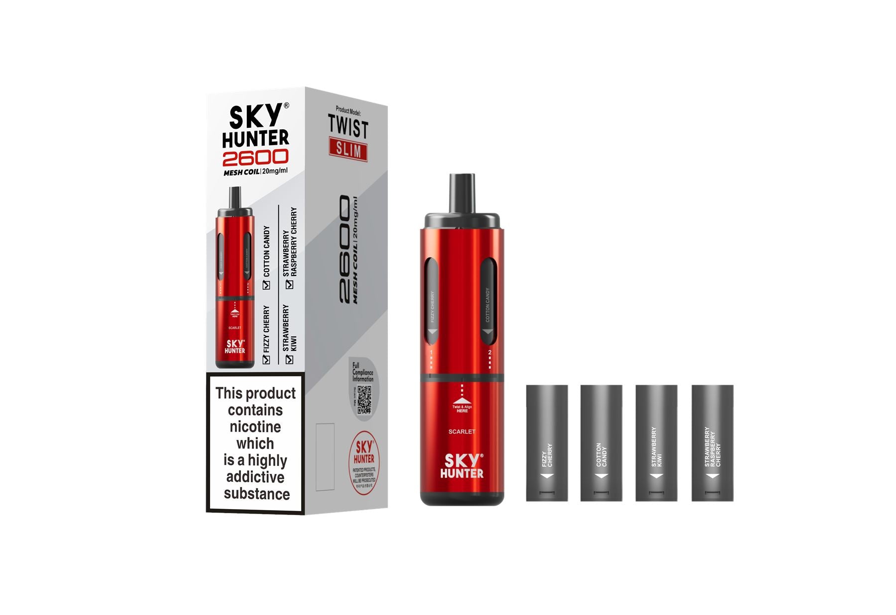 Twist Slim 2600 4 in 1 Pod Kit By Skyhunter