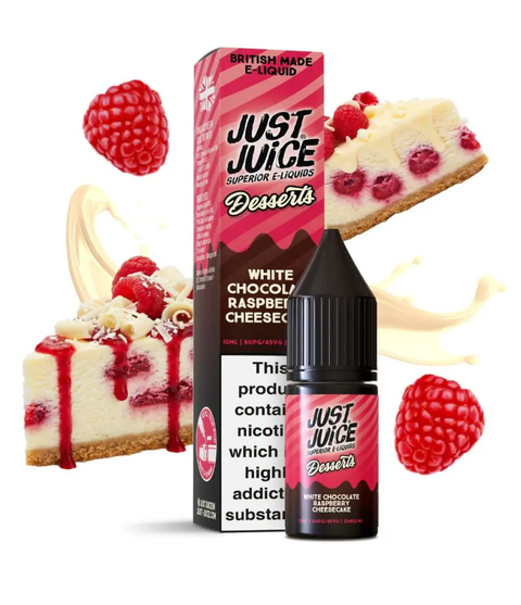 White Chocolate Raspberry Cheesecake By Just Juice Desserts 10ml Nic Salt Just Juice