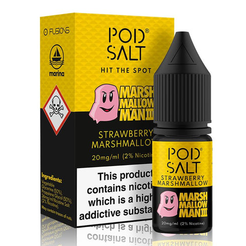 Strawberry Marshmallow By Pod Salt and Marshmallow Man 3 10ml Pod Salt