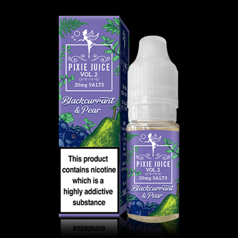 Blackcurrant and Pear 10ml Nic Salt By Pixie Juice Vol 2
