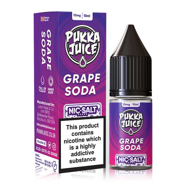 Grape Soda 10ml Nic Salt By Pukka Juice