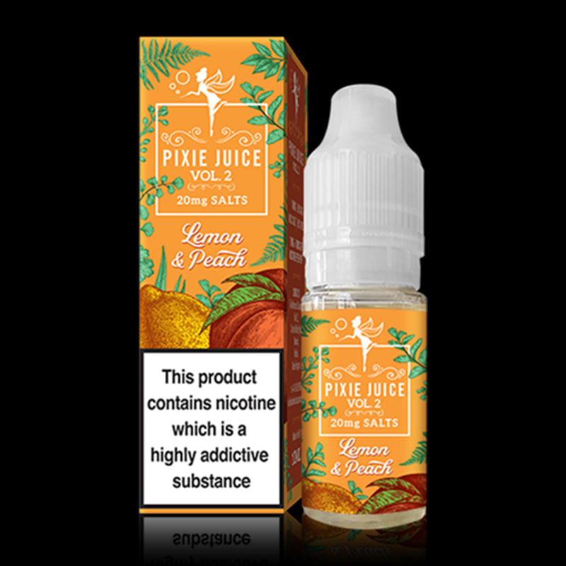 Lemon and Peach 10ml Nic Salt By Pixie Juice Vol 2