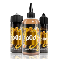 Pud dessert eliquid from Joe's Juice in Caramel Cheesecake flavour in all sizes