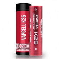 VapCell K25 18650 2500mah Battery Single 