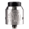 Nightmare 25 RDA vape atomiser by Suicide Mods in brushed stainless steel with skull engraving