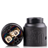 Nightmare 25 RDA vape atomiser by Suicide Mods in matte black with skull engraving and build deck