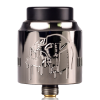 Nightmare 25 RDA vape atomiser by Suicide Mods in polished gunmetal with skull engraving