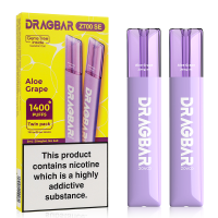 Dragbar Z700 SE Disposable Pod System By Zovoo Twin Pack in Aloe Grape